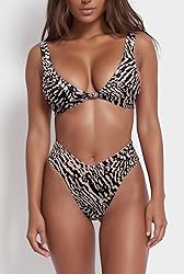 geluboao Womens Leopard Bikini Sets High Waisted V