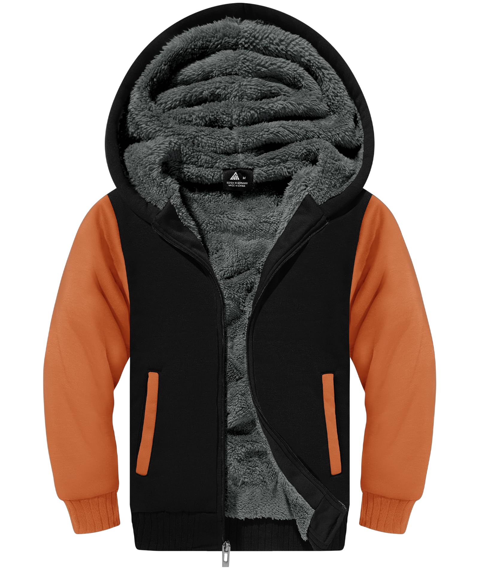 GEEK LIGHTING Boys Sherpa Lined Hoodie Kids Fleece Sweatshirt Full Zip Hooded Jacket Image GEEK LIGHTING Boys Sherpa Lined Hoodie Kids Fleece Sweatshirt Full Zip Hooded Jacket Image