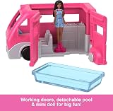 Barbie Mini BarbieLand Doll & DreamCamper Vehicle Set 1.5 inch HYF39 view 6