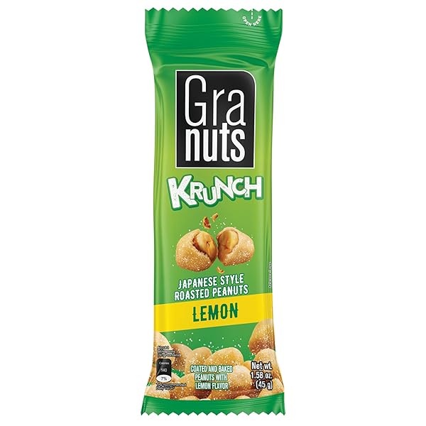 GRANUTS, KRUNCH LEMON JAPANESE PEANUTS, 1.59 OZ, 12 SNACK PACKS