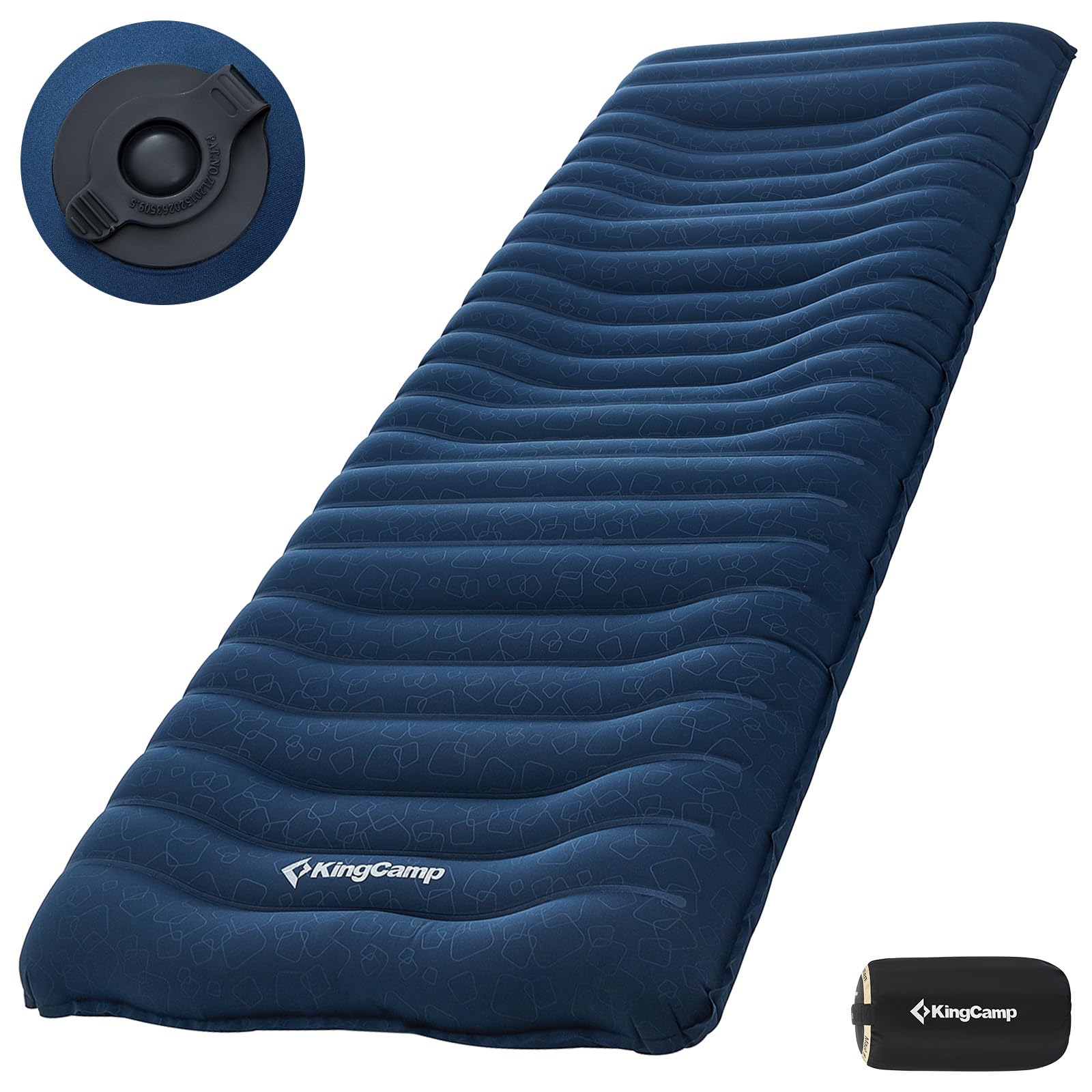 Photo 1 of (Leaks air)(sold for repair) KingCamp Double Sleeping Pad for Camping, Rollover Prevention Inflatable Queen Camping Mattress 2 Person Ultralight Air Mat 