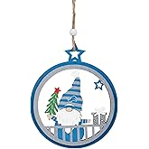 FOCO NFL Detroit Lions Wooden Gnome Circle Ornament – Officially Licensed Holiday Decoration