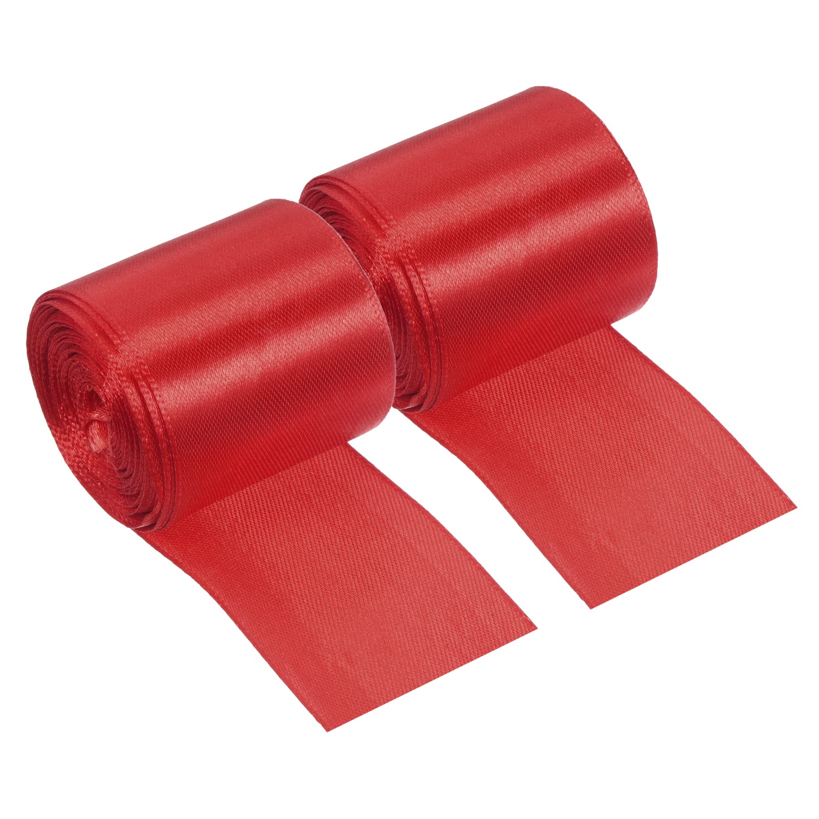 PATIKIL Finish Line Satin Ribbon 5cm 10m/32.8ft, 2 Pack Polyester Fabric Tape for Outdoor Athletics Sprint Running Race Sport, Red — image 1
