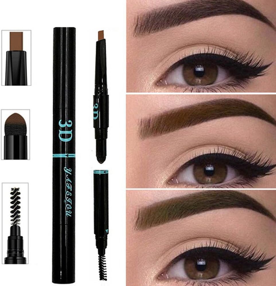 3 IN 1 Long Lasting Eyebrow Pencil for Waterproof Eyebrow Makeup, Multifunctional Automatic Eyebrow Pigment Eyebrow Pencil Makeup Cosmetics