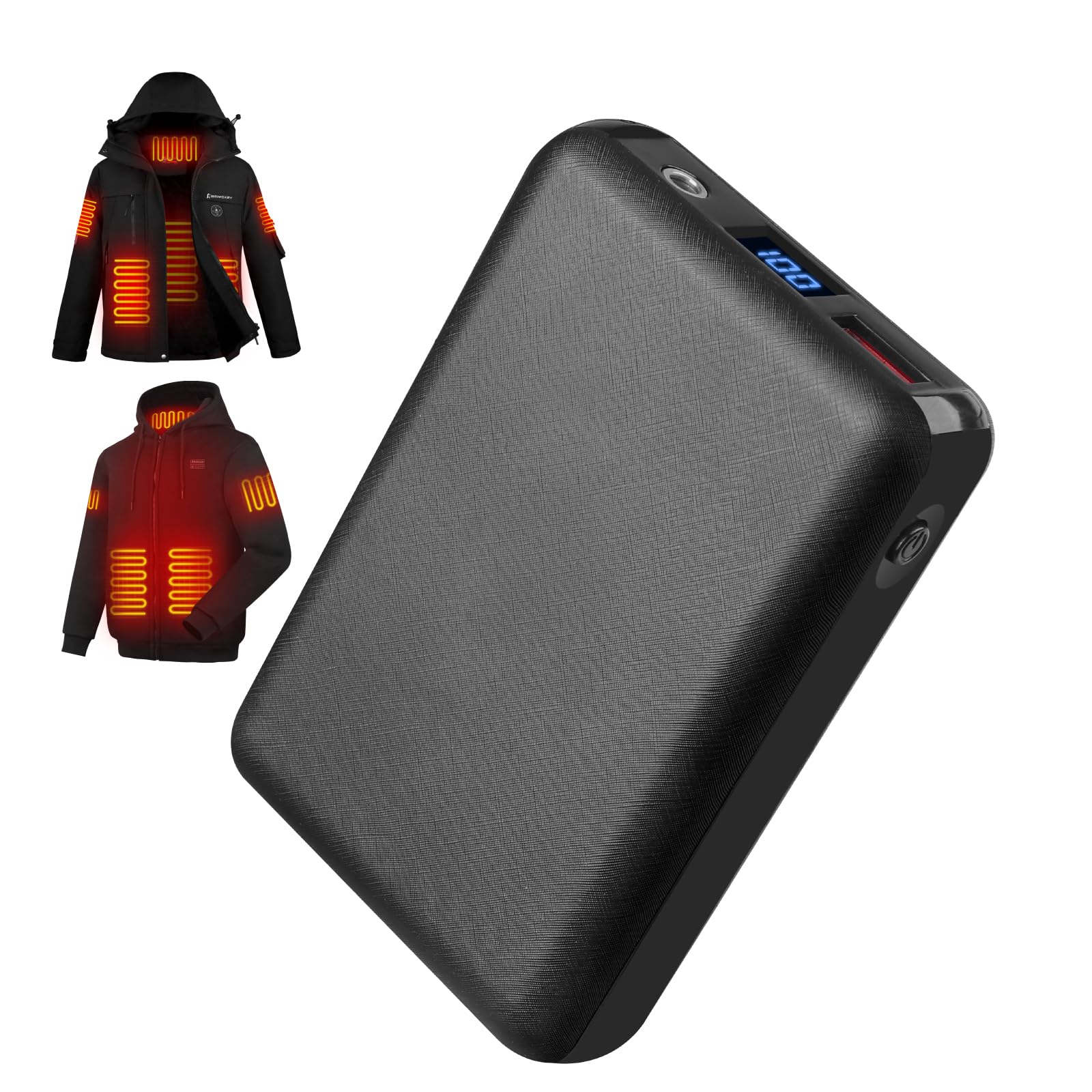 Photo 1 of Power Bank, Portable Charger 7.4V 10000mah with USB Cable, Suitable for Heated Jackets, Sweatshirts, Vests, Socks, Smart Mobile Devices (RPS-028)