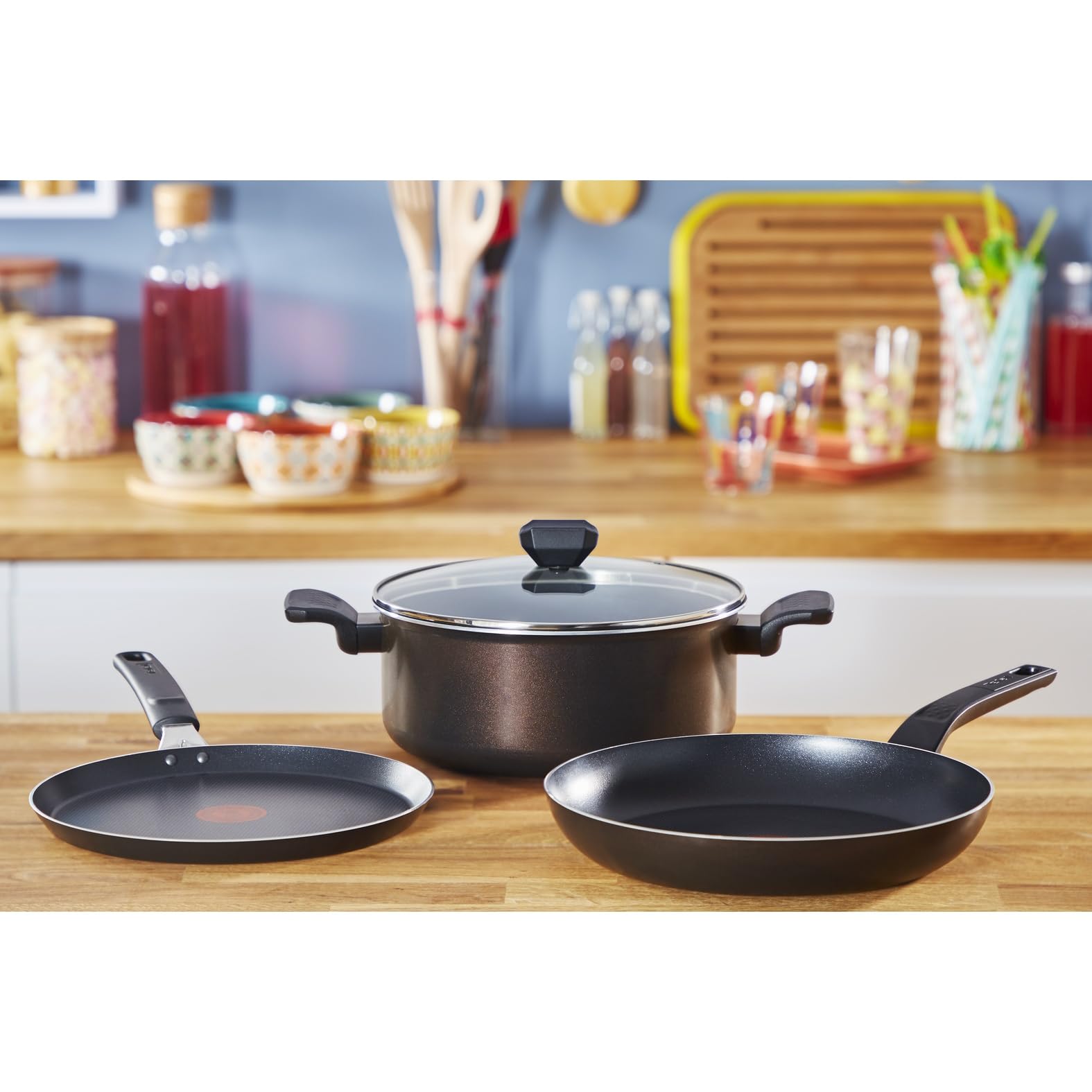 Tefal Easy Cook & Clean Crêpe-Pfanne 25 cm, Pancake Pfanne antihaftbeschichtet, Thermo-Signal bei idealer Brattemperatur, NICHT induktionsgeeignet, Pfannkuchen, Made in France, Schwarz, B5550933 8
