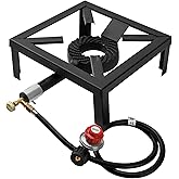 Onlyflame Heavy Duty Single Propane Burner - Outdoor Gas Stove Burner Cooker for Home Brewing, Turkey Fry, Maple Syrup Prep, 