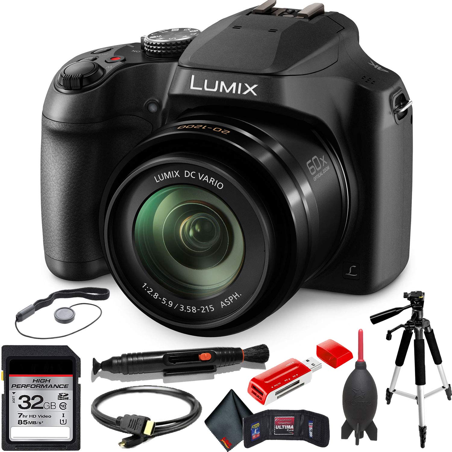 Panasonic Lumix DCFZ80 Digital Camera + Advanced Accessory Kit