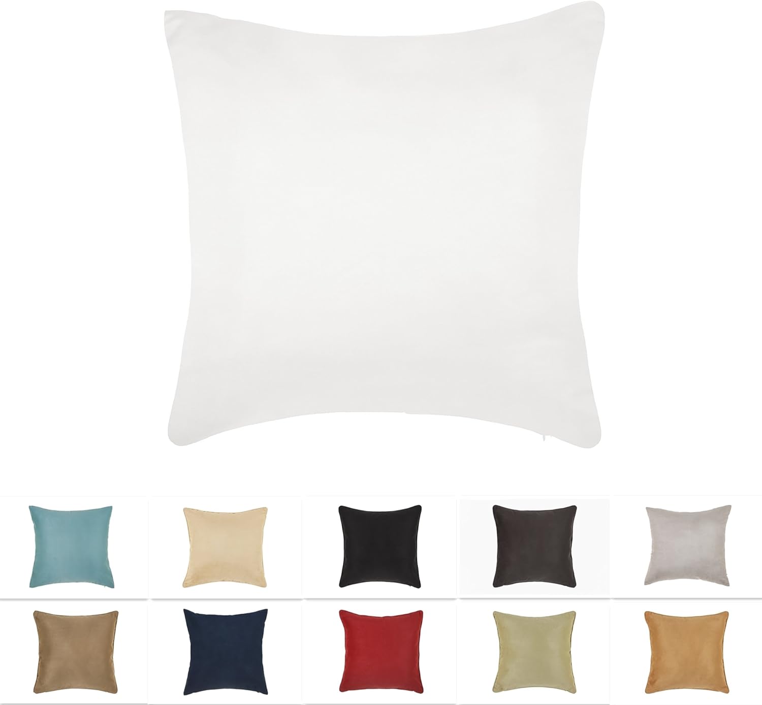 Amazon Com Dreamhome 22 X 22 Inches White Color Faux Suede