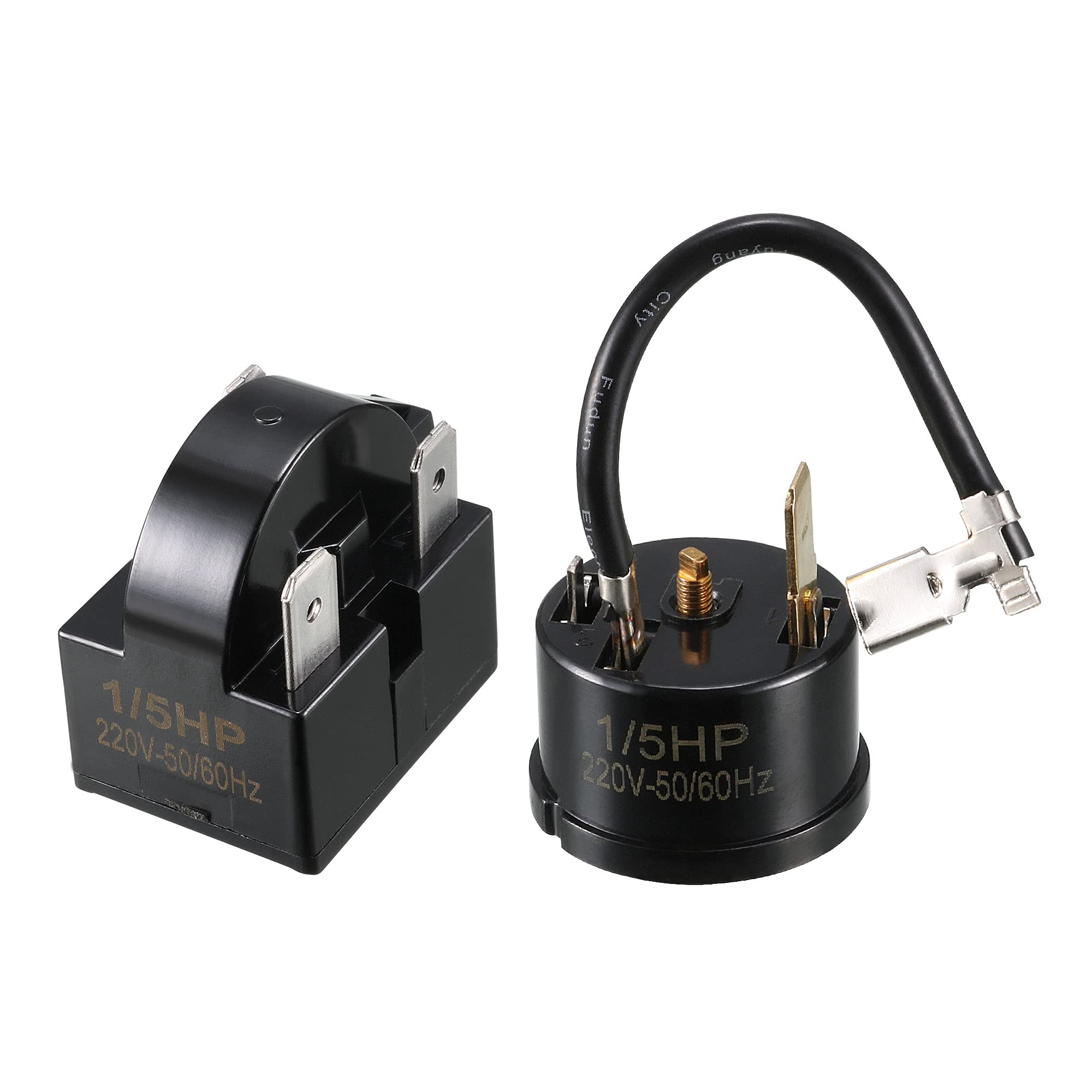 Sourcingmap Refrigerator Start Relay 15 Ohm 3 Pin + Compressor Thermal Overload Protector