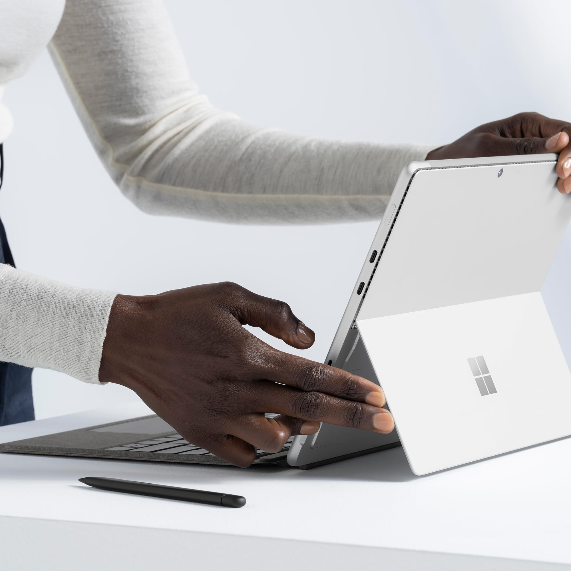 Microsoft Surface Pro Keyboard for Surface Pro 9 and 8 with Pen Storage, Alcantara Material, Sapphire