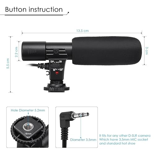 Camera Microphone Digital Audio Recorder Interview Video Recording
