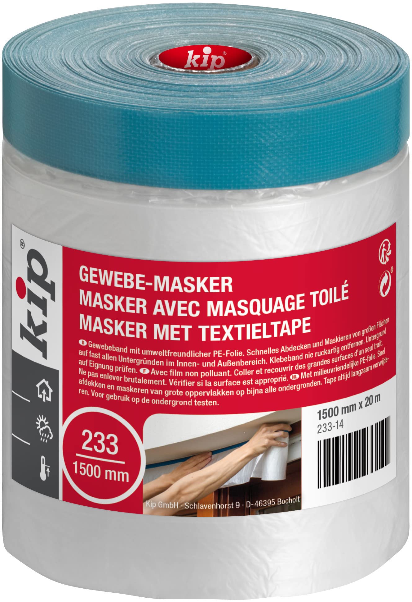 Kip 221970 Fabric Tape 233 14, 1500 mm x 20 m Blue