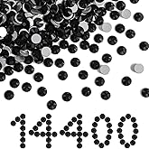 Beadsland Flatback Rhinestones Bulk,14400pcs Black Rhinestones for Nails Crafts Clothes DIY Decoration, Jet Black, SS10, 2.7-2.9mm