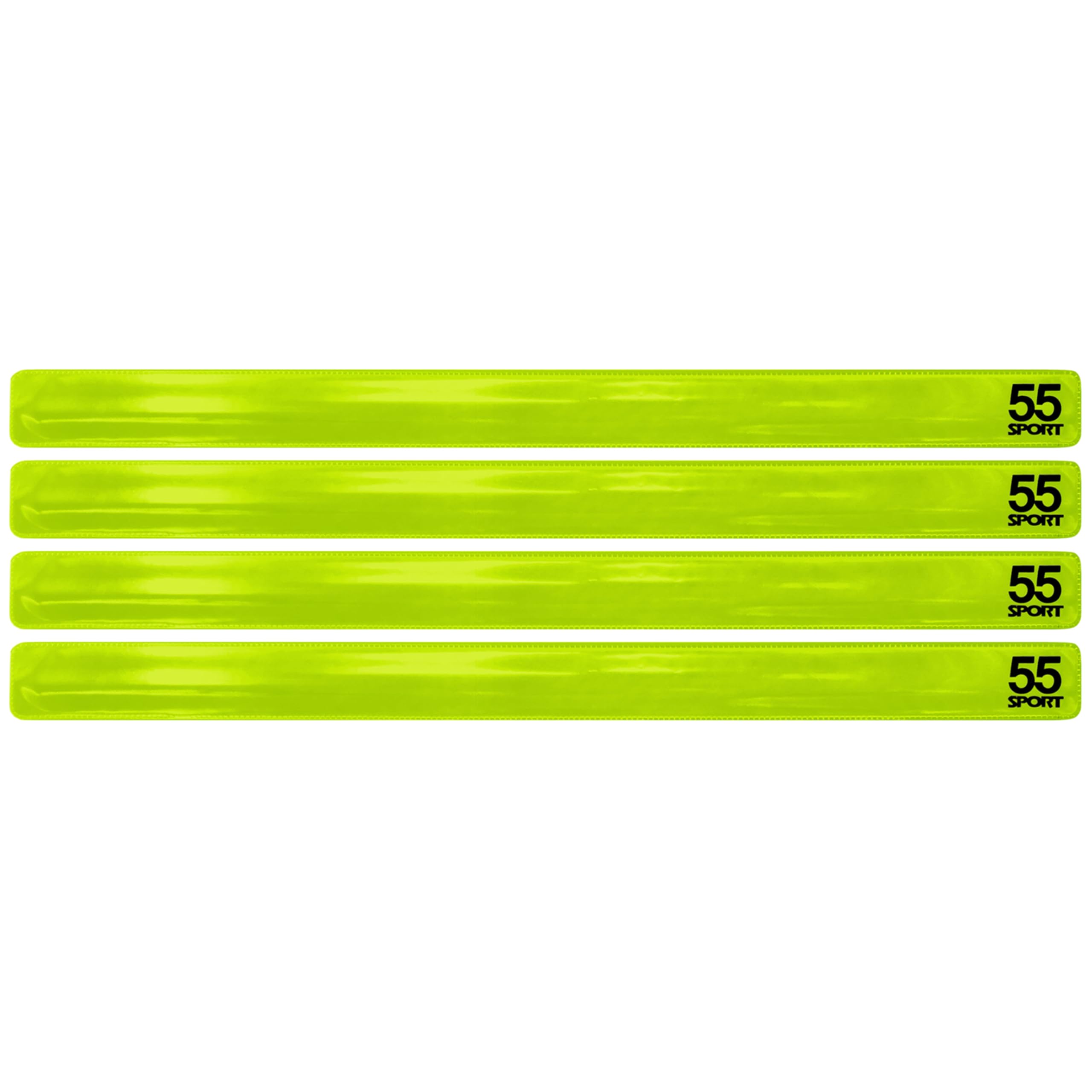 55 Sport Highly Reflective Hi-Vis Slap On Wrist/Ankle Bands - Yellow - 4 Pack