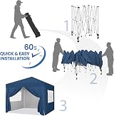 Yaheetech Pop-Up Gazebo 3x3 with 4 Removable Side Panels Navy Blue view 8