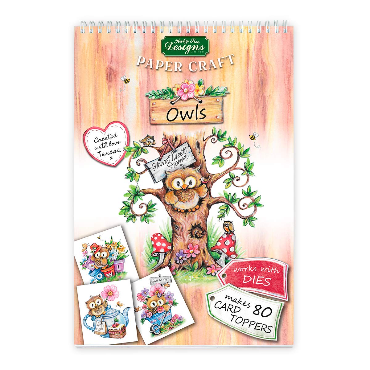 Katy Sue 'Owls' Paper Craft Pad & Card Making Kit (Not Die-Cut)