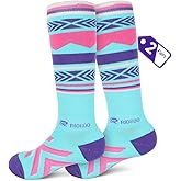 RIOROO Kids Ski Socks, 2 Pairs/3 Pairs Winter Knee-high Snow Socks for Toddler Boys Girls Youth Skiing Snowboarding Skating