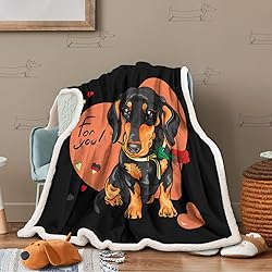 Sleepwish Dachshund Fleece Throw Blanket Cute Soft