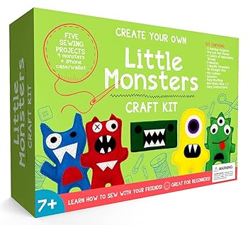 CraftLab Little Monsters Beginners Sewing Craft Kit for Kids