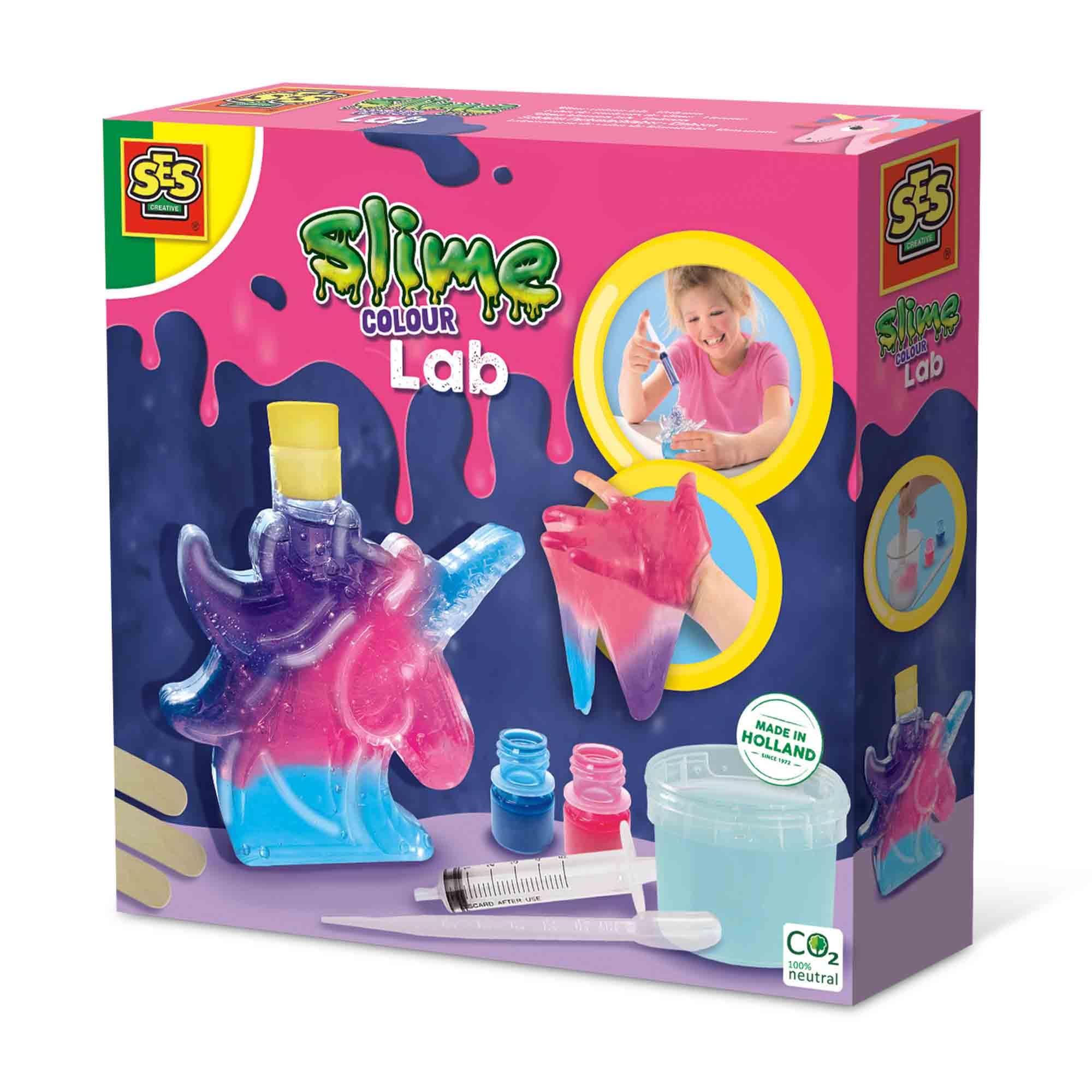 SES Creative 15016 - Slime Colour lab - Unicorn, Mix Your own Slime Colours, STEM-Set for Children