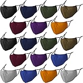 ATZNZIK 18 Pack Reusable Cloth Face Masks Washable Cotton Face Mask Adjustable Breathable Fabric Mask