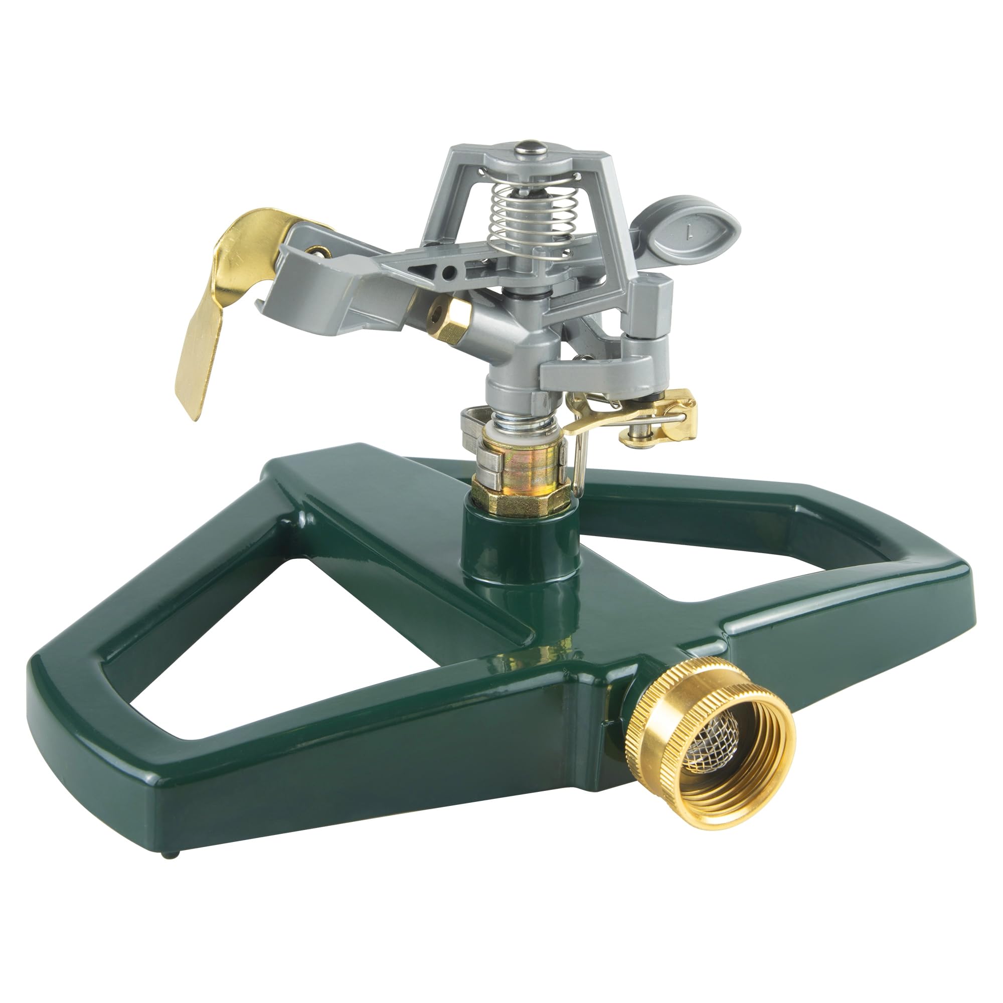 Photo 1 of Sprinklers for Yard, Lawn Sprinkler with Metal Base, Heavy Duty Adjustable Zinc Alloy Sprinkler Head, Automatic Rotating Sprinkler for Lawn, Garden, Yard and Large Areas