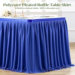 Partisky Royal Blue Polyester Table Skirt for