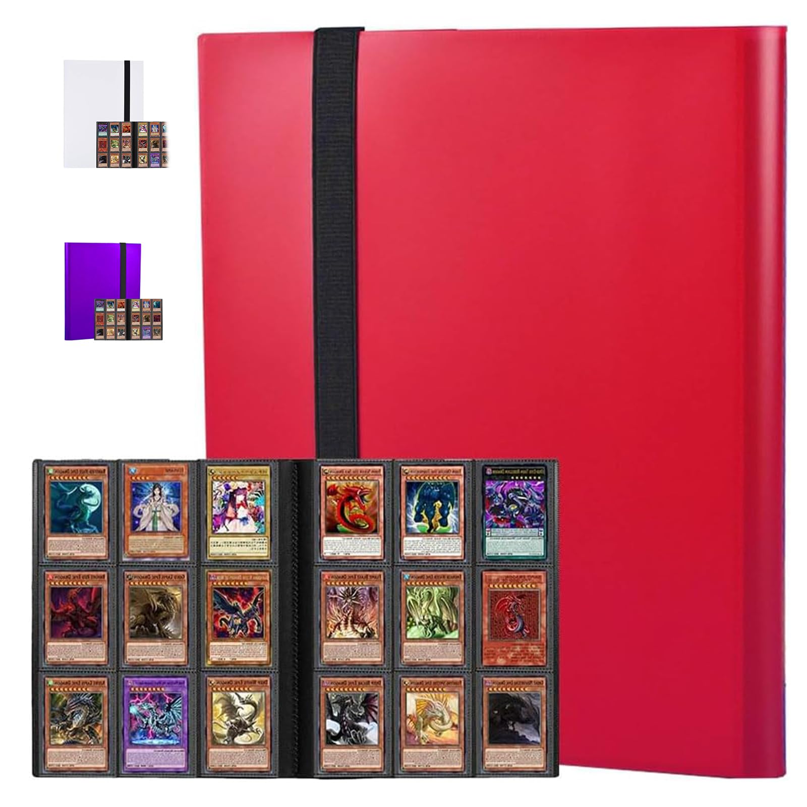 Eastrise 9-Pocket Trading Card Binder, Pocket Trading Card Album, 20 Pages Holding 360 Pockets, Durable PU Album for MTG, Pokemon, Yu-Gi-Oh, Football, and Sports Cards (Red/20 Sheets 360 Pockets)