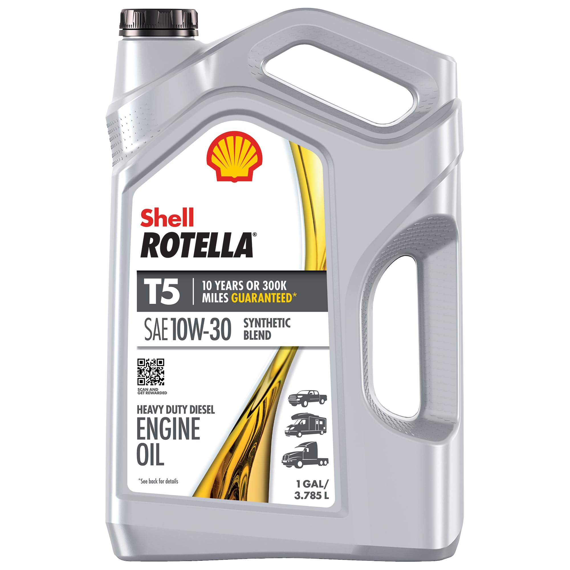 Shell Rotella T5 Synthetic Blend 10W-30 Diesel Engine Oil, 1 Gallon Image