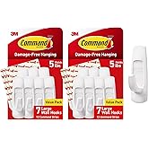 Command Large Utility Hooks, 14-Hooks, 24-Strips, Organize Damage-Free