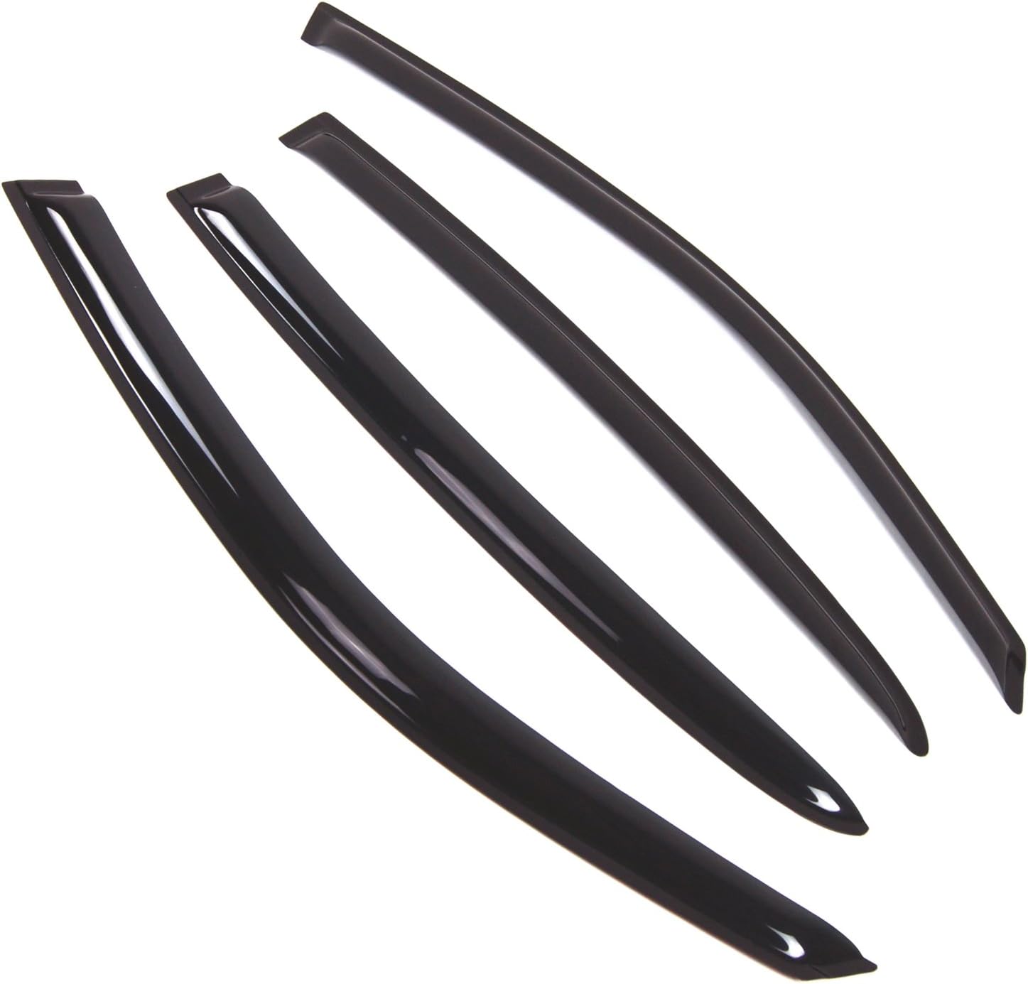 Tuningpros WD2-760 Outside Mount Window Visor Deflector Rain Guard Dark Smoke, 4 Pcs Set Compatible with 2011-2016 Dodge Charger
