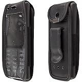 caseroxx Bolsa de Cuero con Clip para el cinturón para Nokia 216 aus de Cuero Real, Funda Carcasa para el cinturón (con ventanilla de Hoja Transparente en Negro)