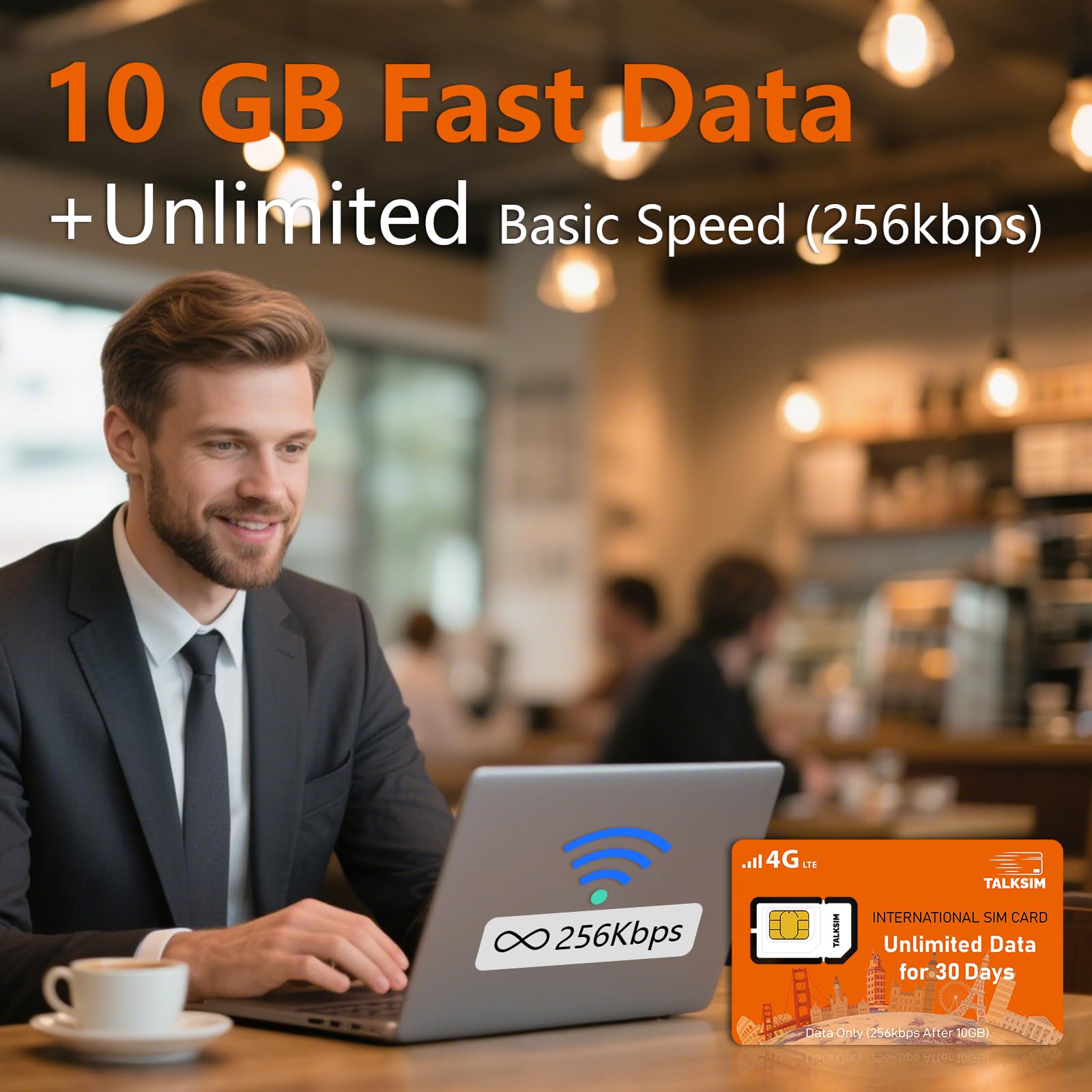International Unlimited Data SIM Card 30 Days, 5G 4G LTE High Speed 10GB Data (After 256Kbps) for 51 Countries USA, UK, Europe, Asia, Oceania, for Unlocked WiFi Mobile Hotspot/Phones, No Contract