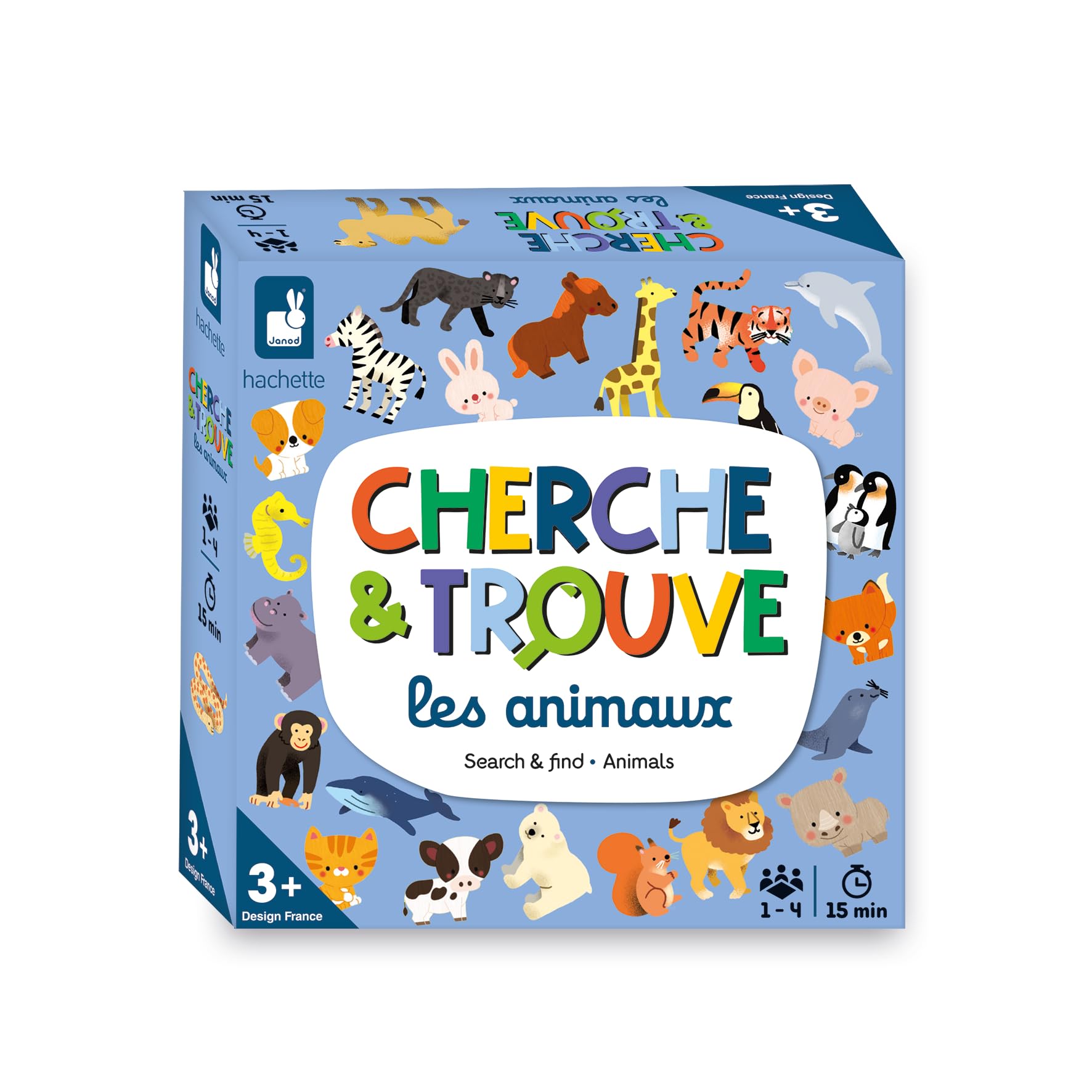 Janod - My First Seek and Find - Animal Theme - Children's Board Game - Observation Game - From 3 Years, J02455