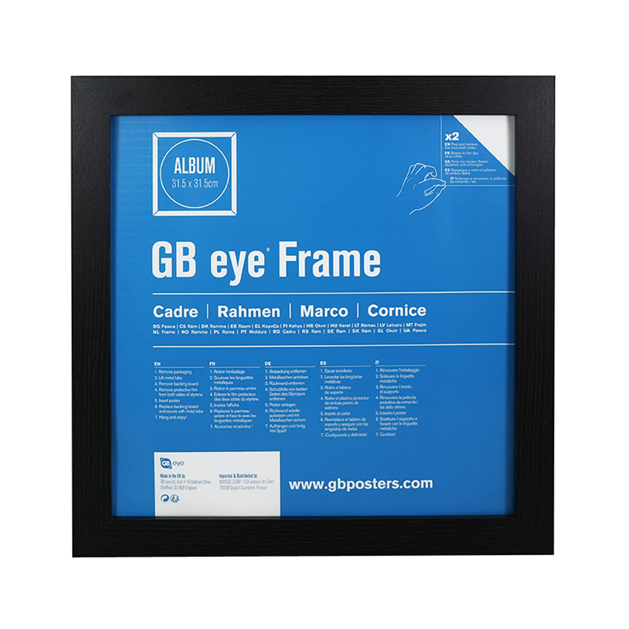 GB eye FMALA1BK Black Album Frame, 31.5x31.5cm, Wood