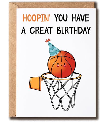 Whitman And Daughter Basketball-Grußkarte – 12,7 X 17,8 Cm, Mit Leerer Innenseite, Für Geburtstag, Dank An Trainer, Party-Einladung