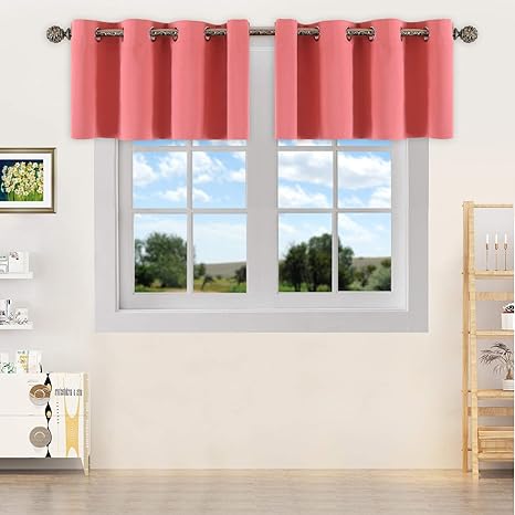 Curtains Window Treatments Home Living Chevron Coral Window Valance 52 X 16 With Ruffled Top Coral Valances Coral Window Curtains Coral Window Valance