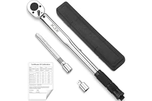 XJX 1/2-Inch Drive Click Torque Wrench Set, 10-160FT-LB/13.6-217.1Nm Torque Wrench