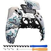 eXtremeRate The Great Wave Touchpad Front Top Shell Compatible with ps5 Controller BDM-010 020 030 040 050, DIY Replacement Shell Custom Touch Pad Cover Compatible with ps5 Controller