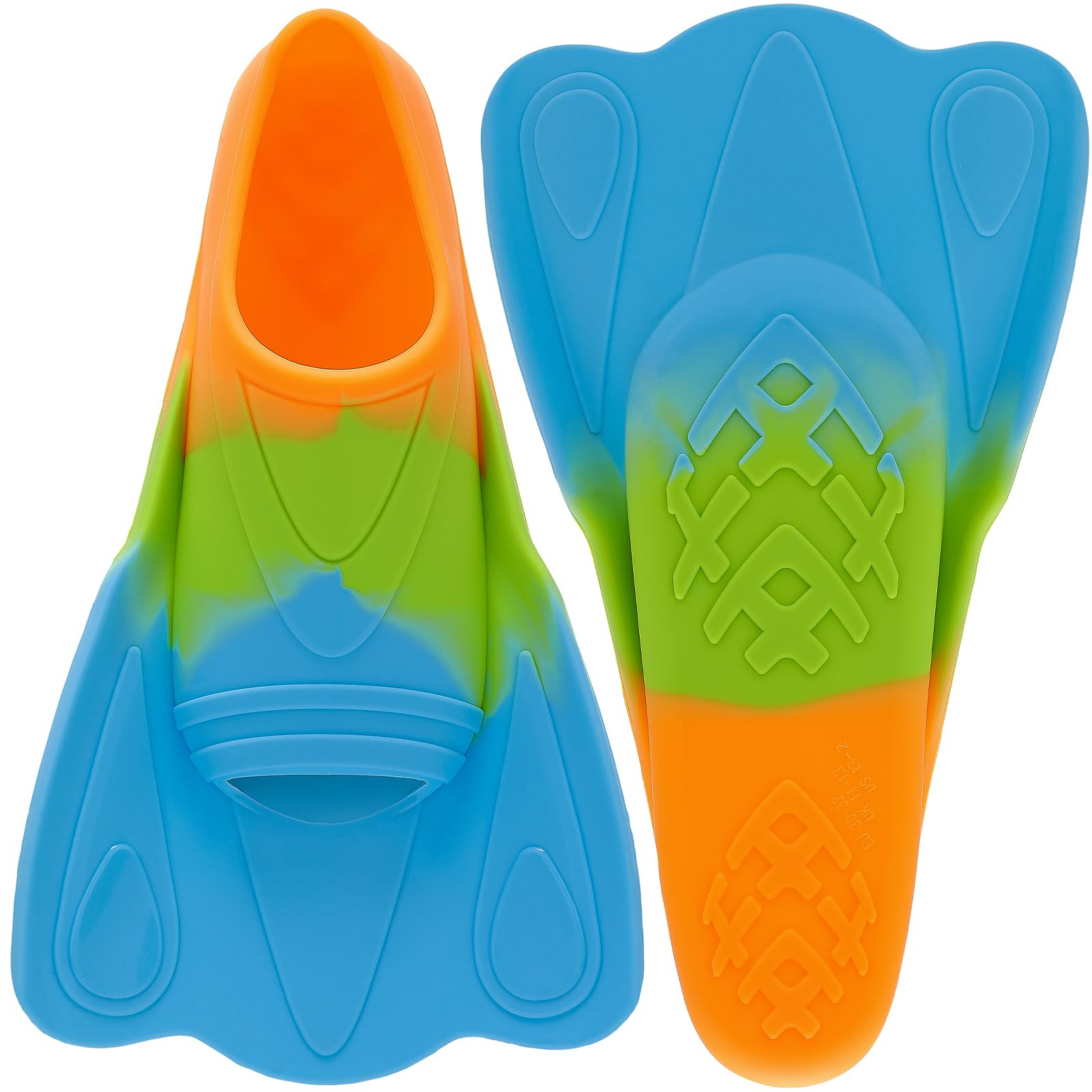 Photo 1 of Kids Swim Fins,Short Youth Swim Flippers for Kids Swimming Training Fins for Lap Swimming Pool Snorkeling for Children Girls Boys Beginner