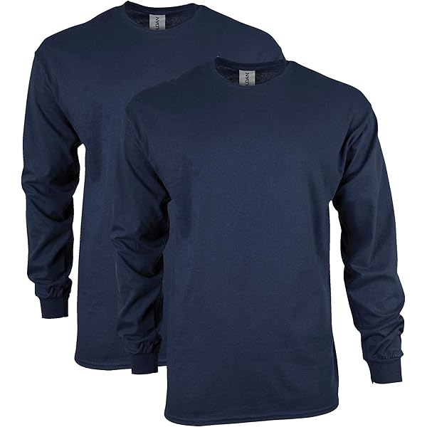 Cotton 6 oz. Long-Sleeve Pocket T-Shirt (G241) Navy, L | Amazon.com