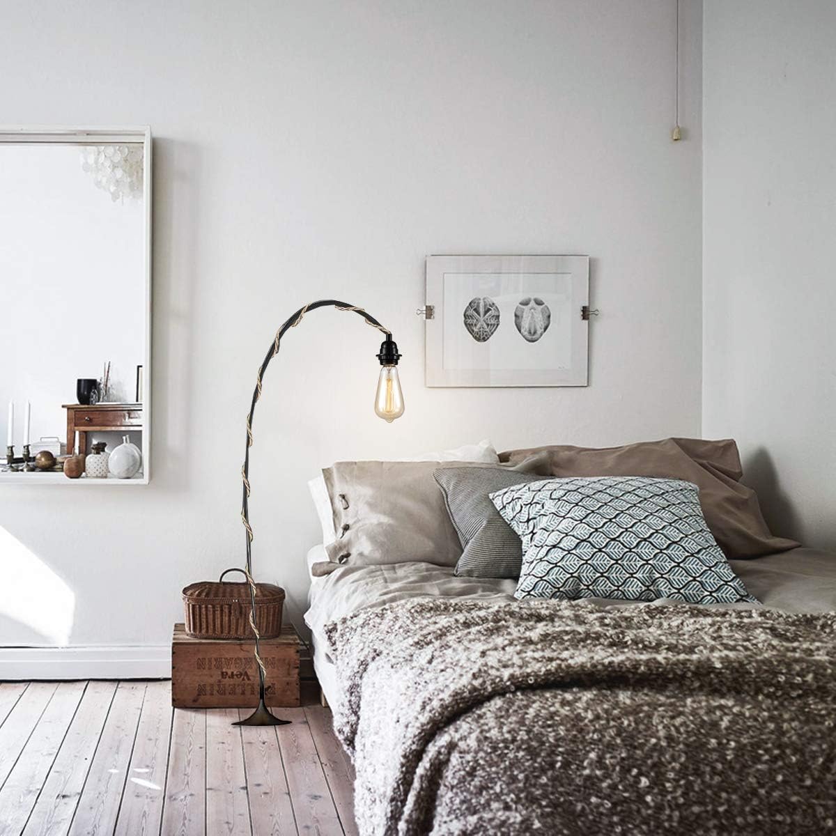 Pendant Light Kit with Switch - Easric Vintage Lamp Cord with 15FT Twisted Hemp Rope E26 Socket Plug in DIY Hanging Lighting Fixture for Farmhouse Home Loft - Bulb Not Included - - 