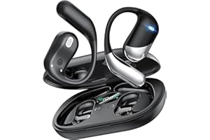 Open Ear Wireless Earbuds, Sports Bluetooth Headphones with Real Time Translation, 80Hrs Playtime with LED Power Display, Noi