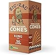 ZIG-ZAG Pre Rolled Cones - King Size, Natural Unbleached - Bulk Pack of 50 - Easy & Convenient - Prerolled