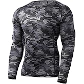 Runhit Men's Compression Long-Sleeve T-Shirt Athletic Compression Base Layer Cool Dry Workout Shirts Sports Running Tops