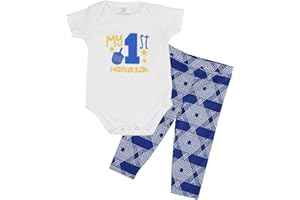 UNIQUE BABY Baby Boys Girls 2pc Outfit Set Short Sleeve Bodysuit with Pants