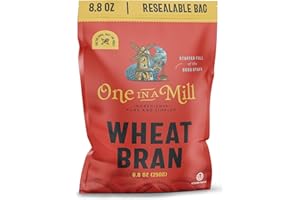 One in a Mill High Fiber Wheat Bran | All-Natural for Baking, Toasting, Cereals, Smoothies, Muffins & Cookies | Vegan, Kosher | 8.8oz