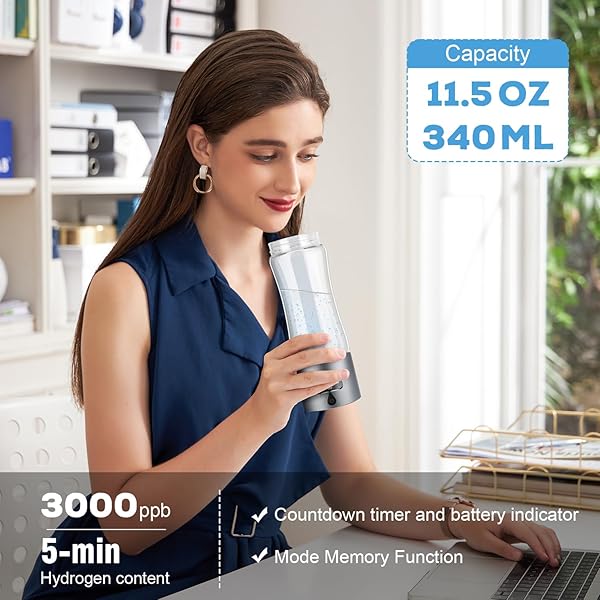 ANLEWO HYDROGEN WATER BOTTLE GENERATOR WITH SPE/PEM TECHNOLOGY, 5000PPB,PORTABLE RECHARGEABLE HYDROGEN WATER IONIZER MACHINE FOR HOME,OFFICE, GYM,TRAVEL -GIFT FOR HOLIDAYS