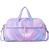 Choco Mocha Girls Duffle Bag for Travel Sports Duffle Bag with Shoe Compartment Gym Duffle Tote Bag Dance Duffle Bags for Teen Girls Fluid Purple